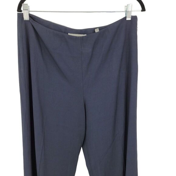 Vince High-rise Wide Leg Dress Pants 8 Navy Trouser Stretch Flat Front Side Zip - Picture 4 of 11